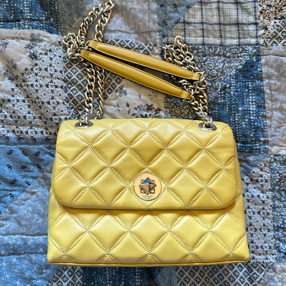 Yellow Kate Spade Quilted Shoulder Bag